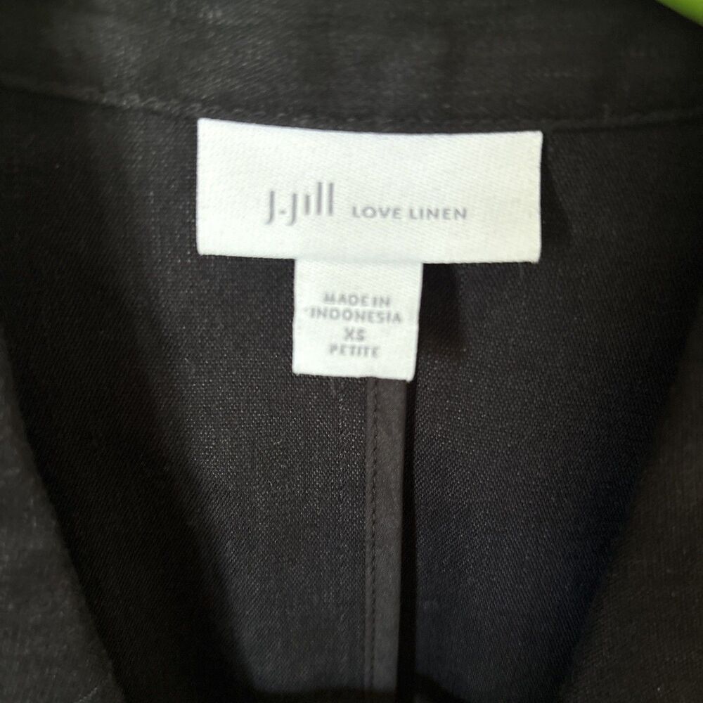 J Jill Love Linen Blazer Womens PXS Black Single Button Long Sleeve Office - Picture 4 of 5